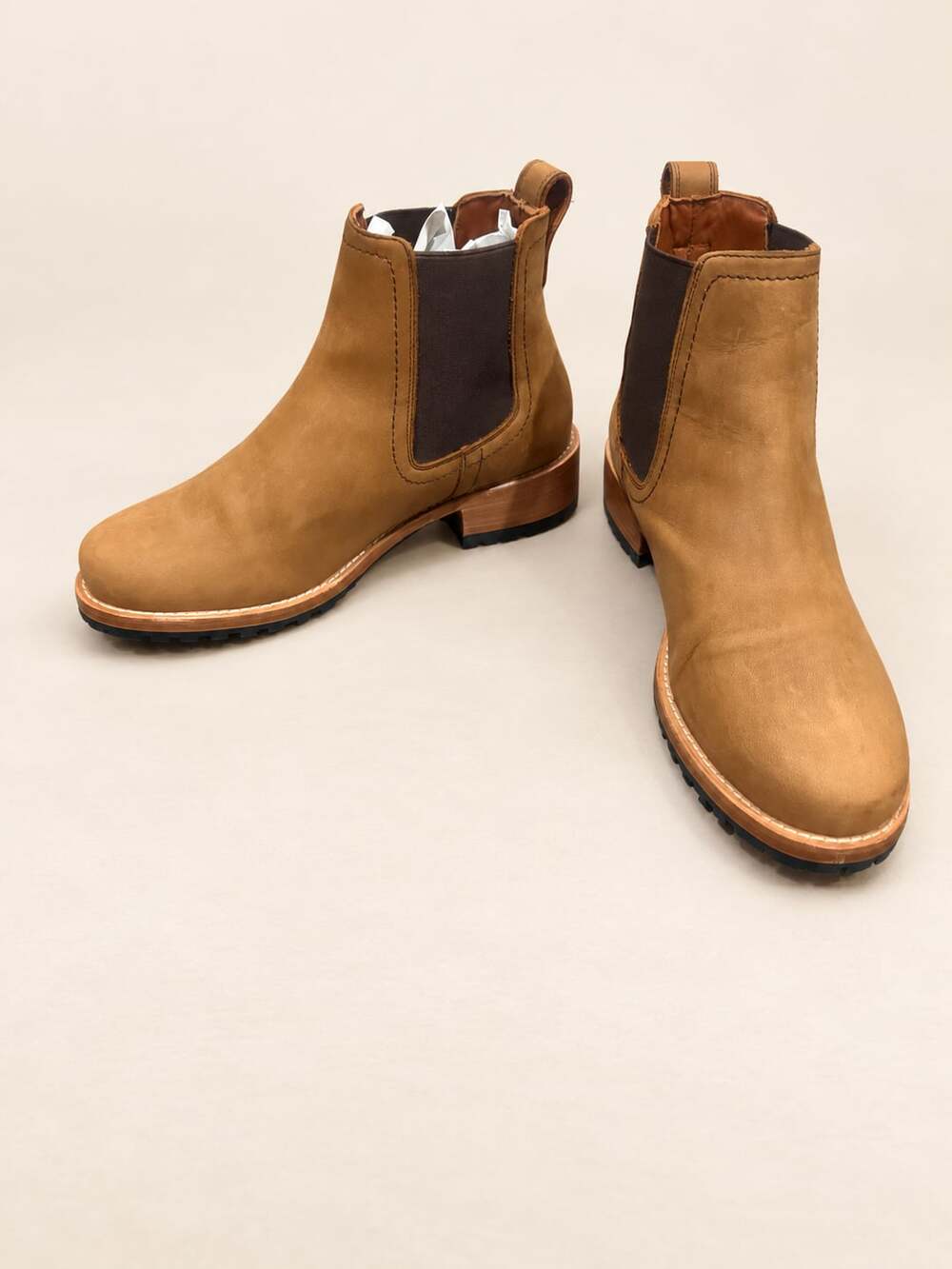 Patina Portland Women’s 9 EU 40 Tan Leather Chelsea Boots Lug Sole